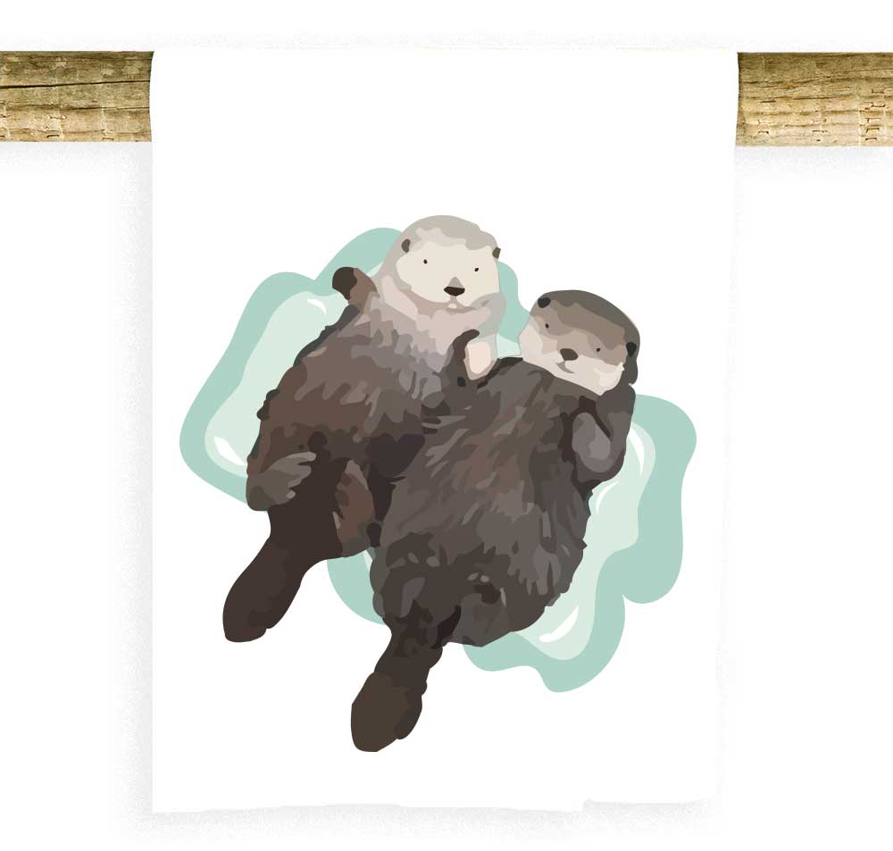 Sea Otter Duo Decorative Towel