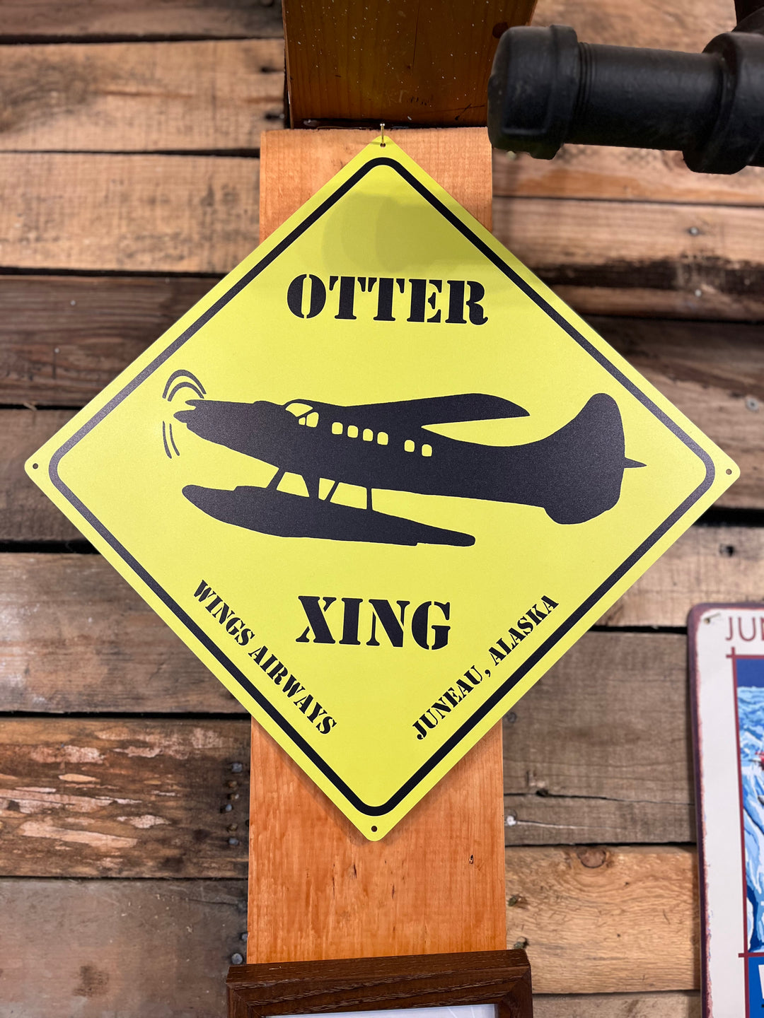 Otter Crossing Metal Sign