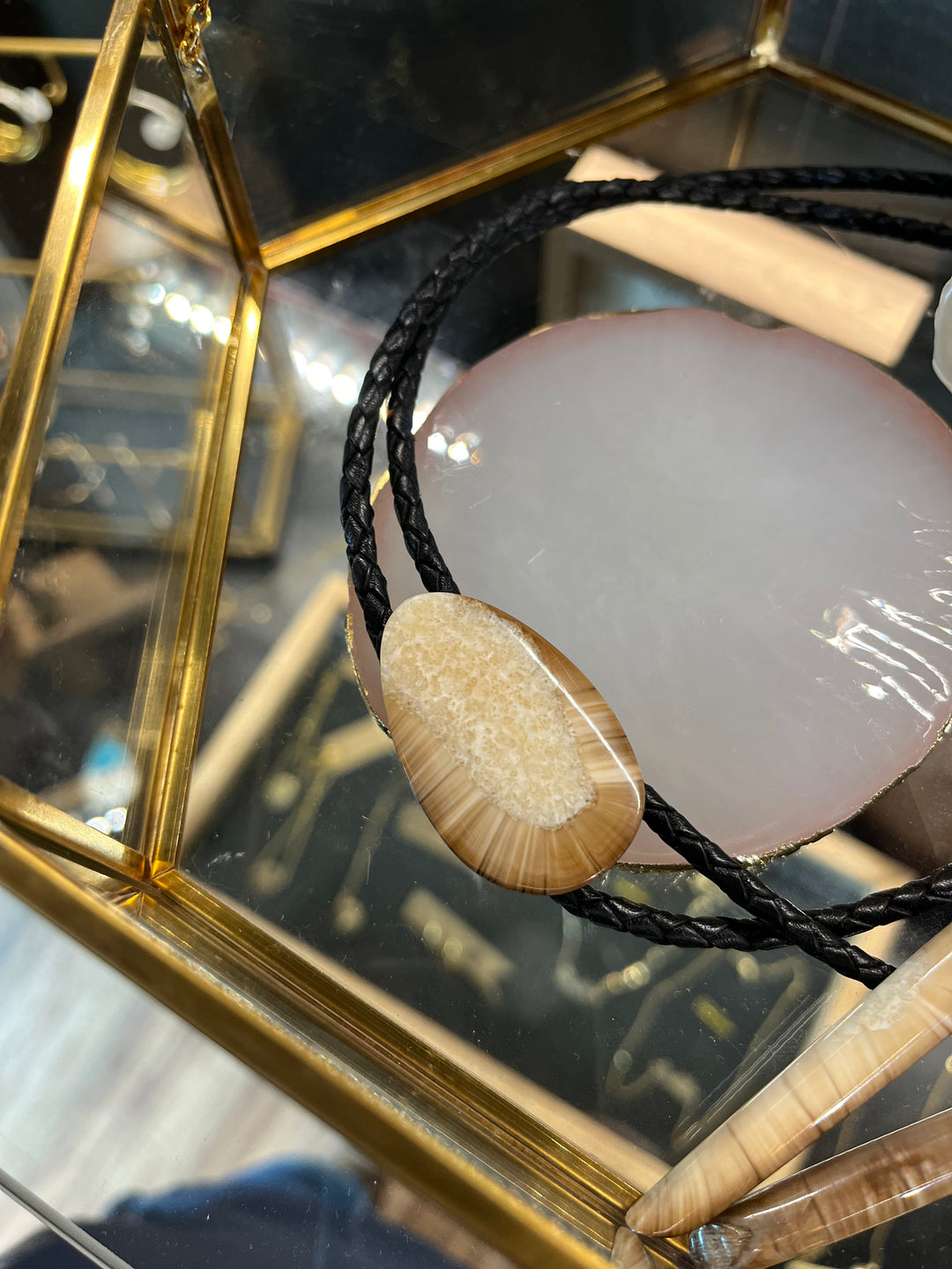 Fossilized Walrus Ivory Bolo Tie - Johnny Ellis