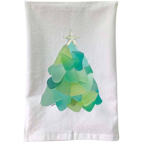 Sea Glass Christmas Tree Decorative Towel