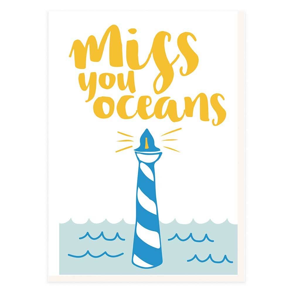 Miss You Oceans Greeting Card