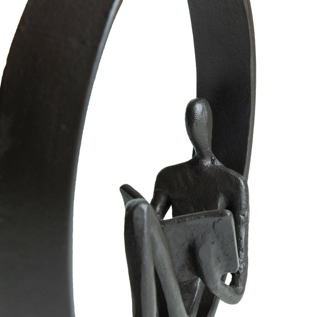 Iron Sculpture with Reader Figurine