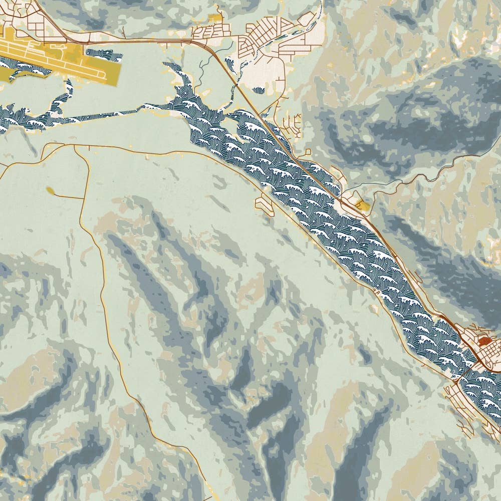 Juneau Map Woodblock Art Print