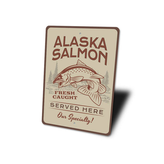 Alaska Salmon Metal Sign
