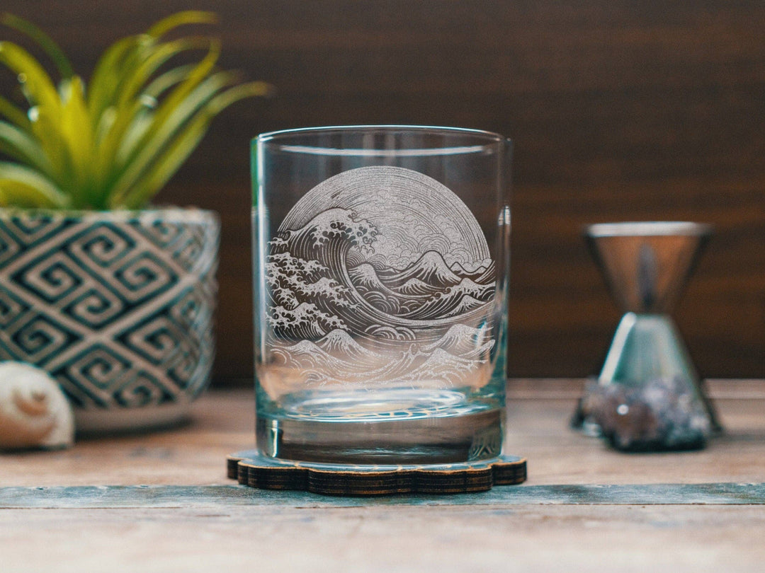 Ocean Wave Scene Glasses