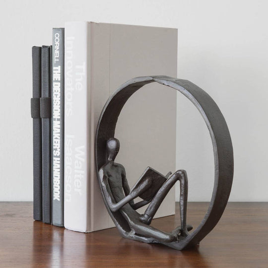 Iron Sculpture with Reader Figurine