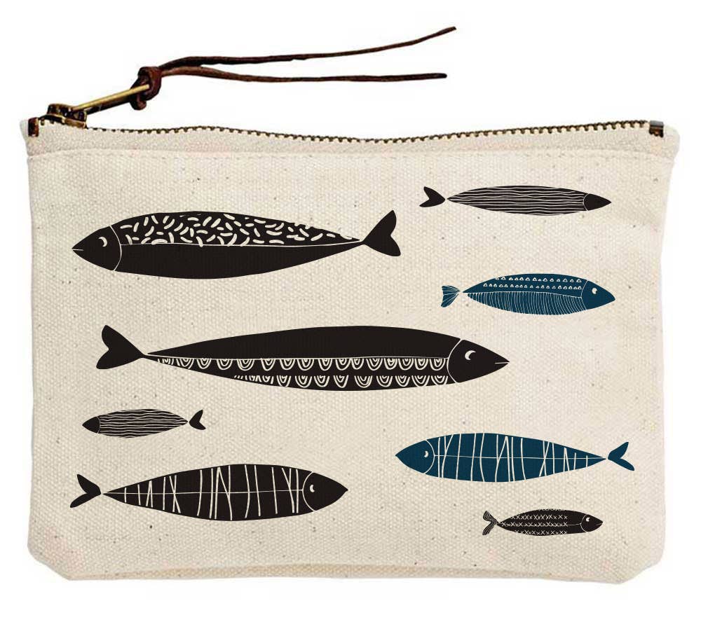 Elongated Fish Canvas Pouch