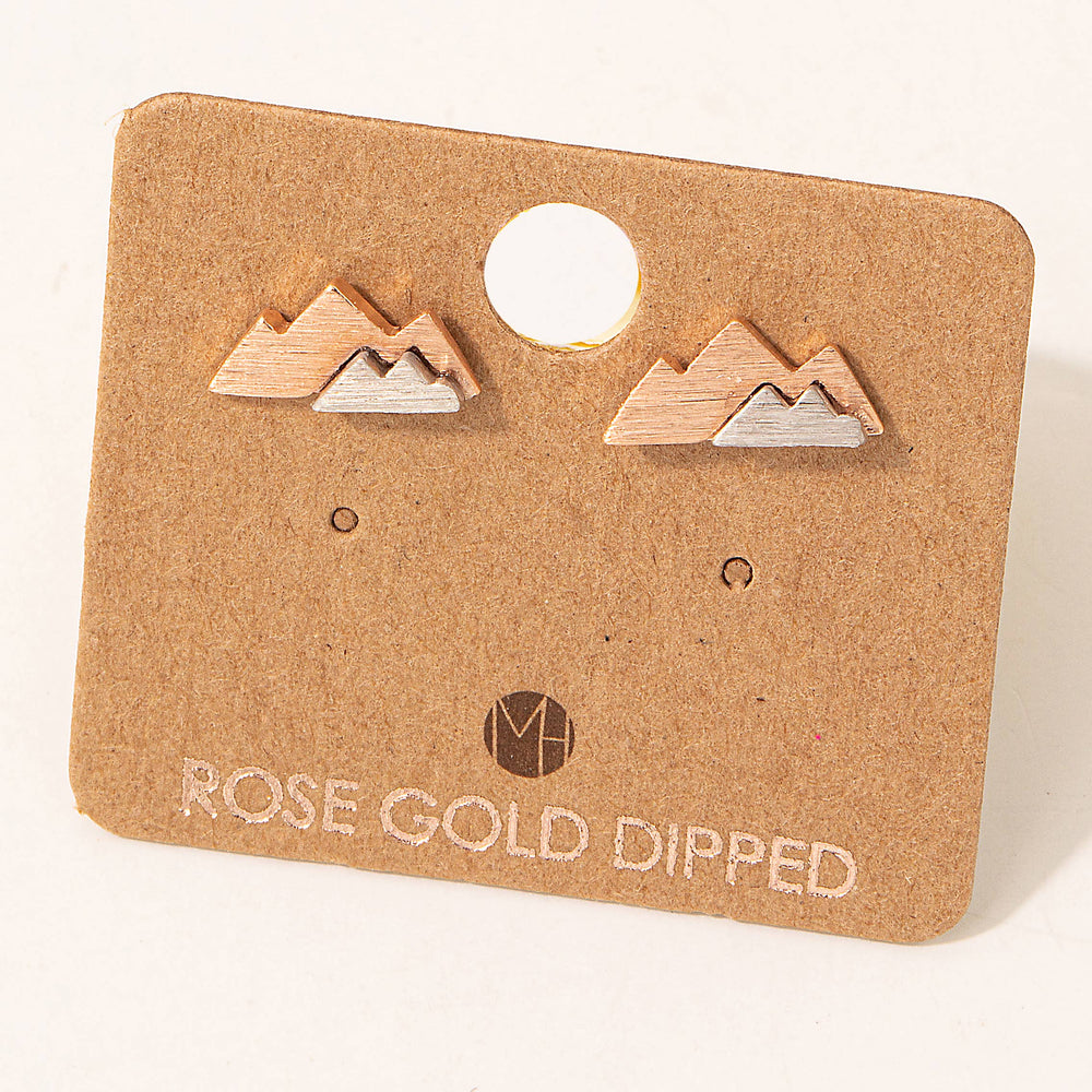Two-Toned Mountain Stud Earrings