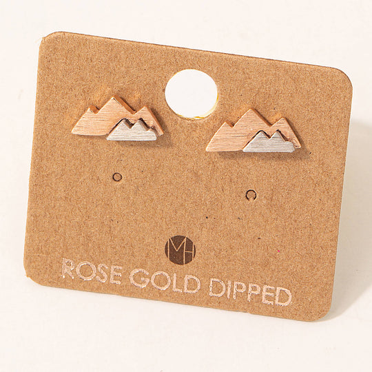 Two-Toned Mountain Stud Earrings