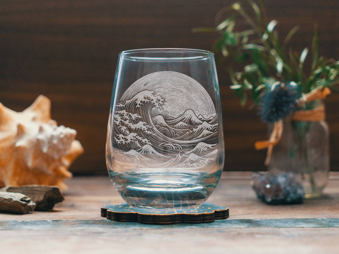 Ocean Wave Scene Glasses
