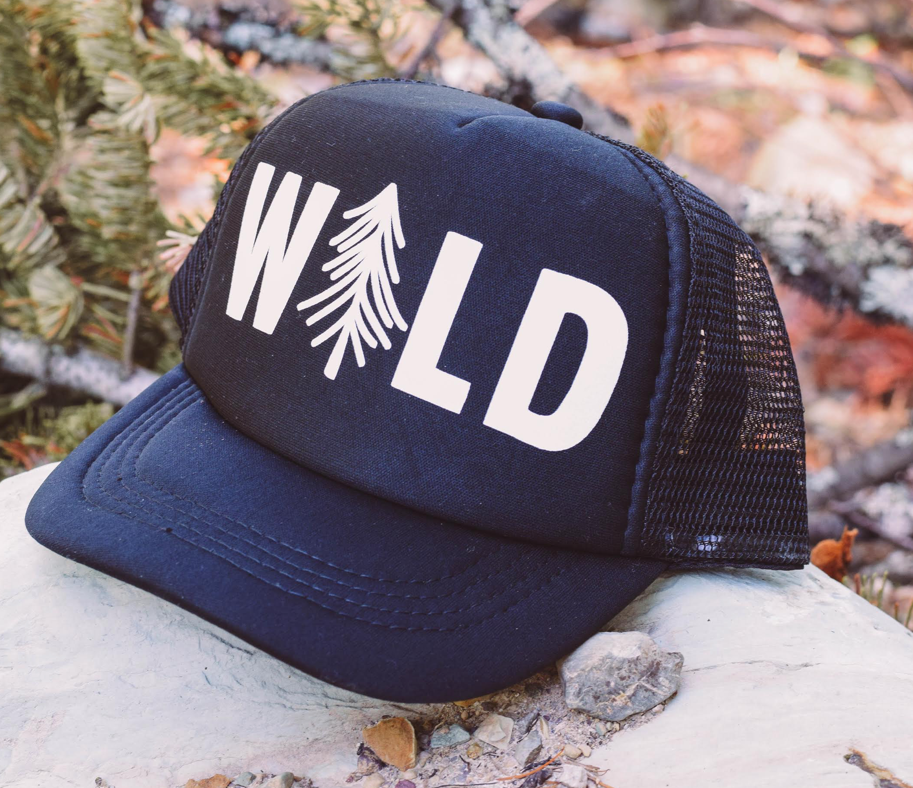 WILD Tree Trucker Hat – Wings Airways & The Taku Glacier Lodge