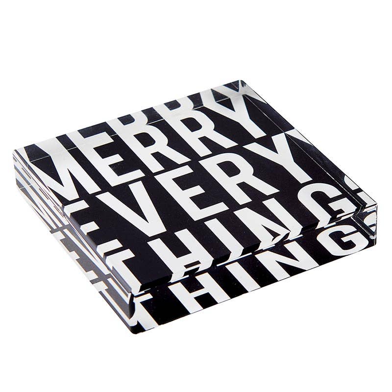 Merry Everything Lucite Block