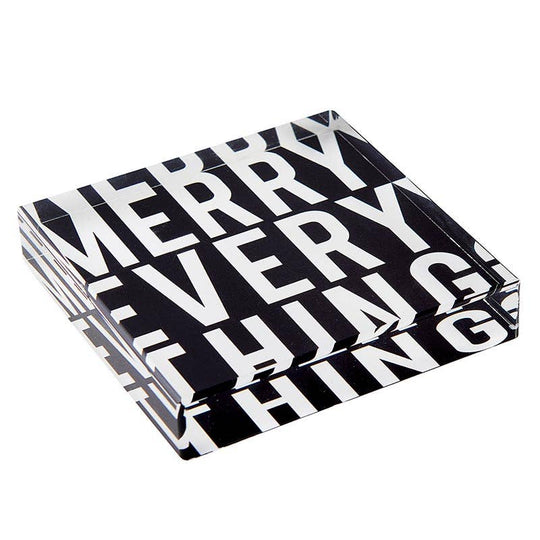Merry Everything Lucite Block