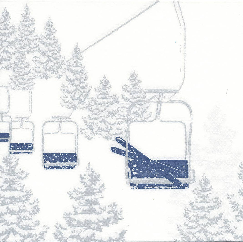 Ski Chairlift Dinner Napkin