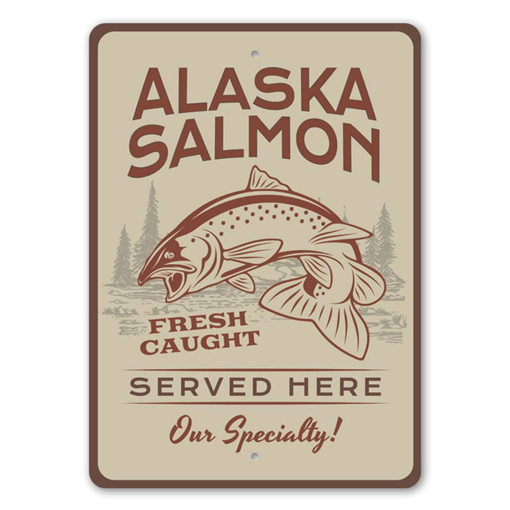 Alaska Salmon Metal Sign