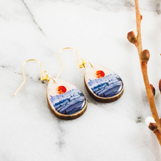 Petite Drop Sun Earrings