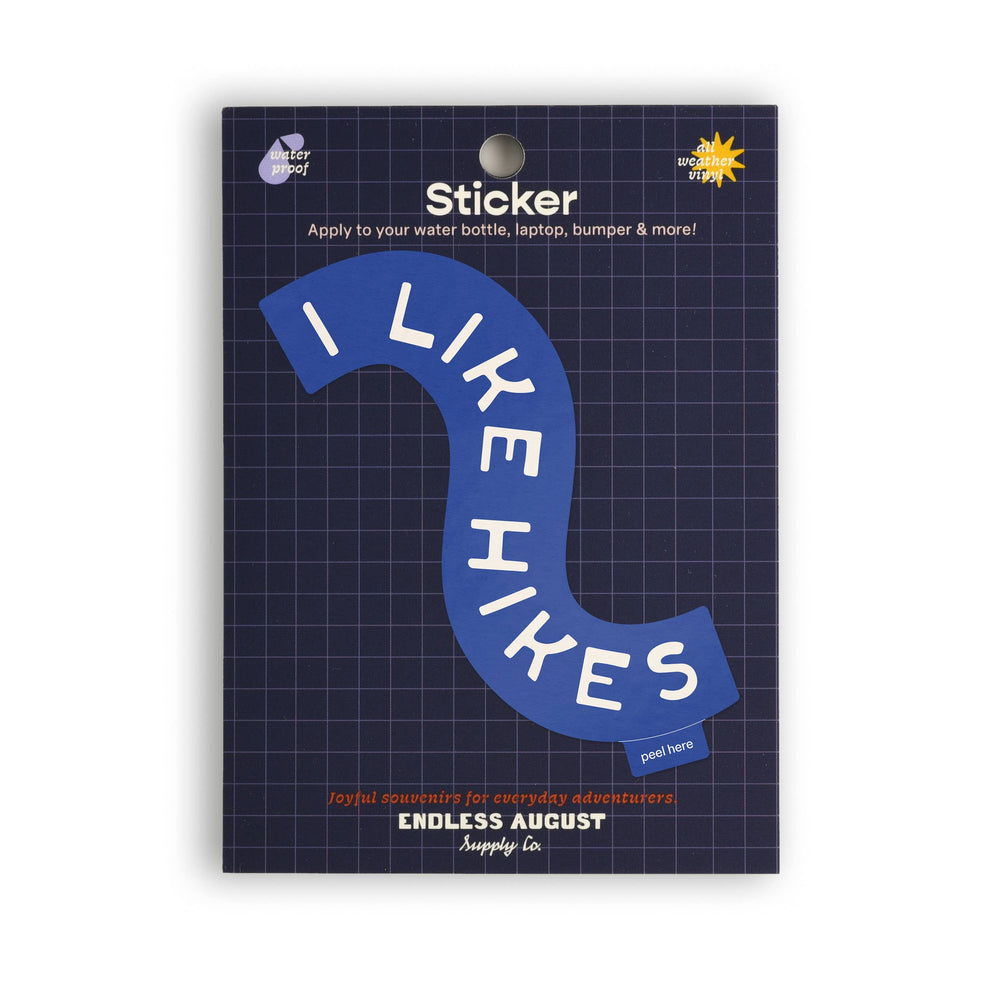 I Like Hikes Squiggle Sticker