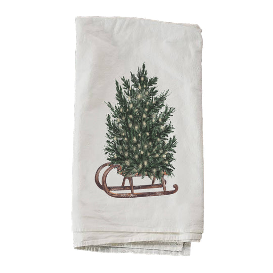 Watercolor Tree On Sled Towel