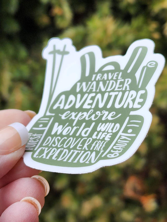 Backpack-Shaped Adventure Sticker