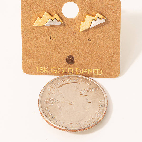 Two-Toned Mountain Stud Earrings