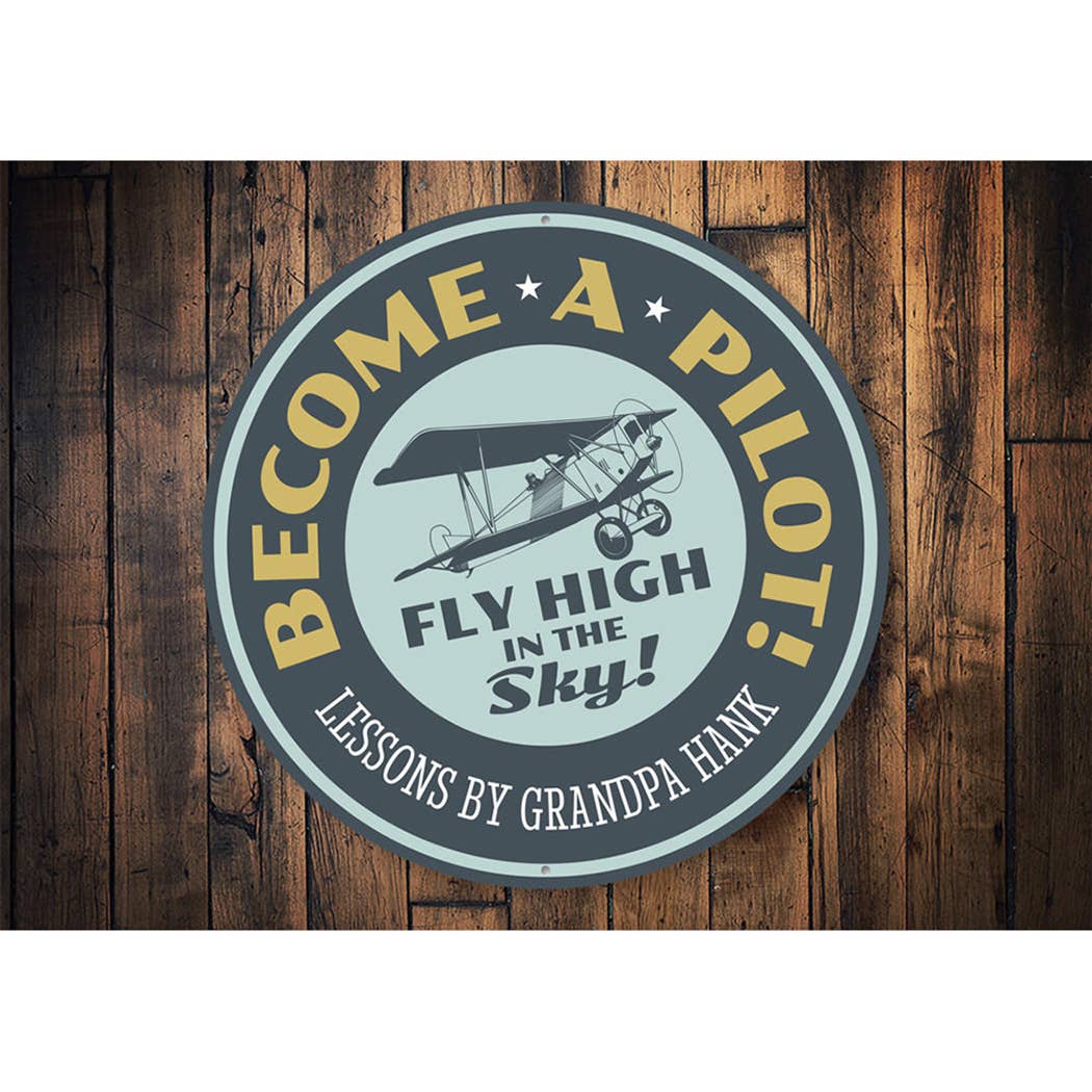 Become a Pilot Metal Sign