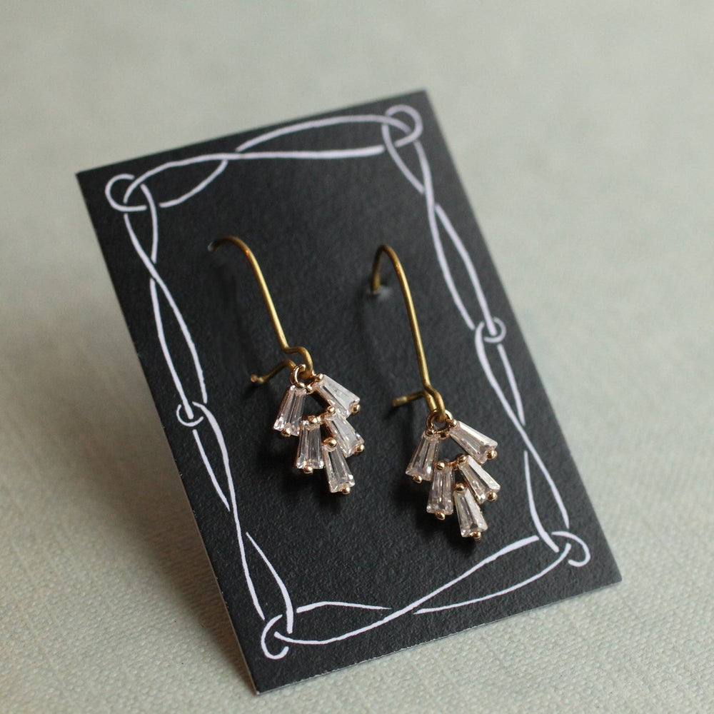 Art Deco Crystal Chrysler Baguette Earrings