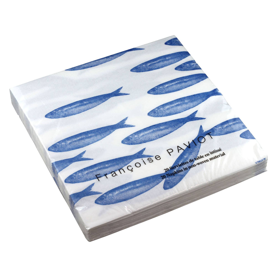 Blue Fish Paper Dinner Napkin