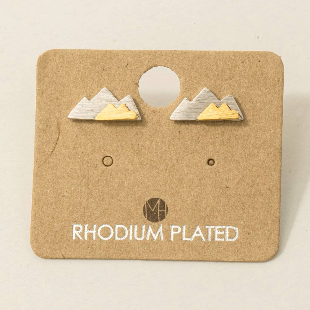 Two-Toned Mountain Stud Earrings