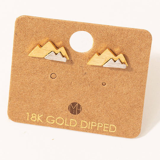 Two-Toned Mountain Stud Earrings