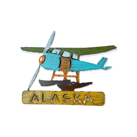 Alaska Floatplane Metal Magnet