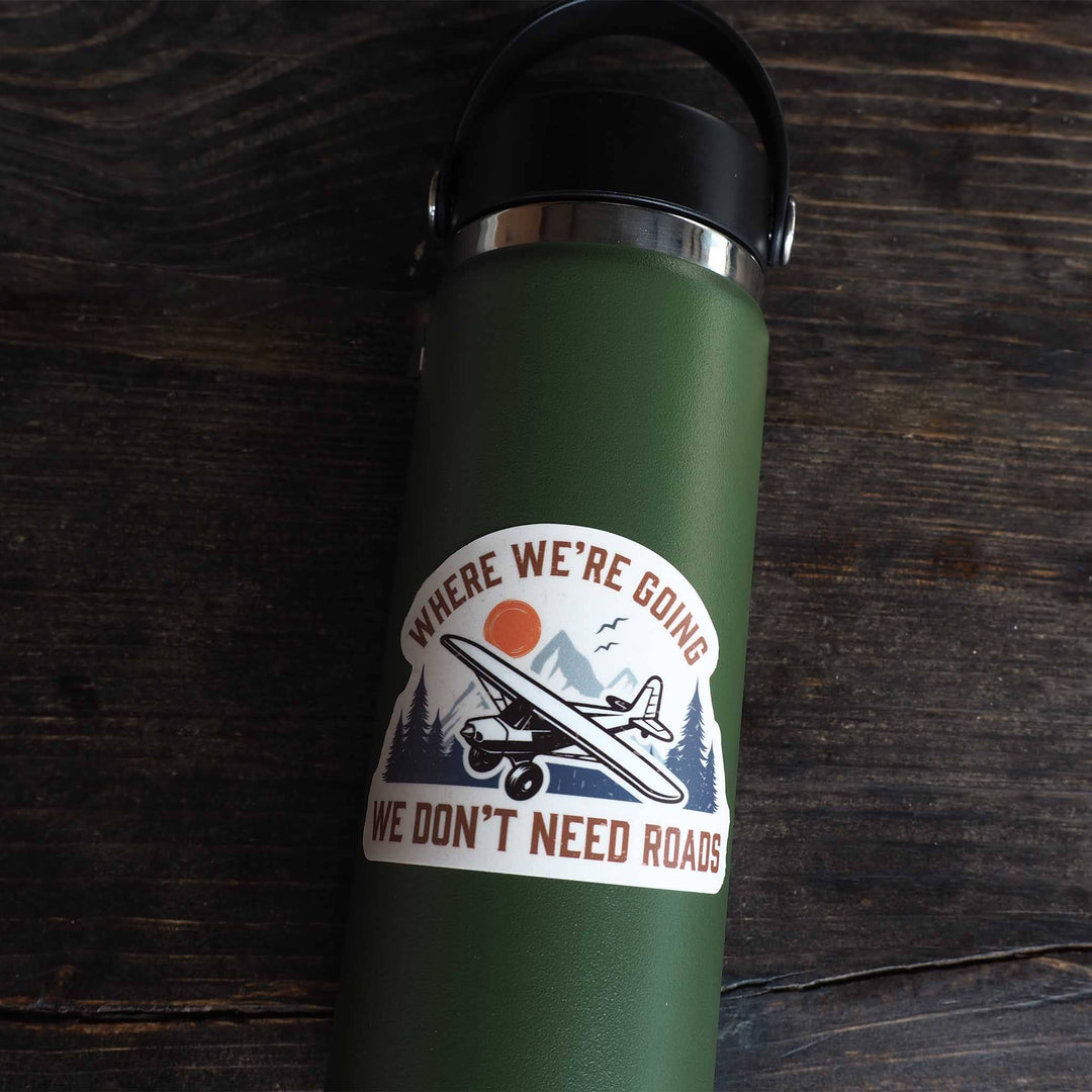 "Where We're Going We Don't Need Roads" Sticker