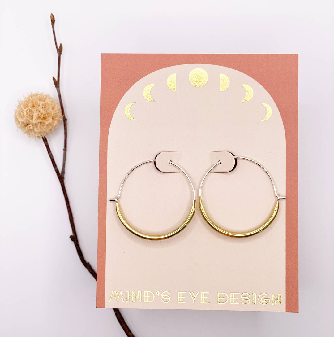 Brass Tube Hoop Earrings