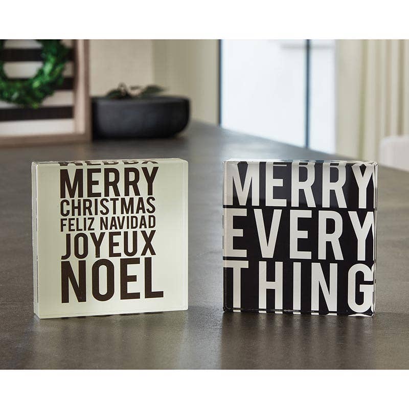 Merry Everything Lucite Block