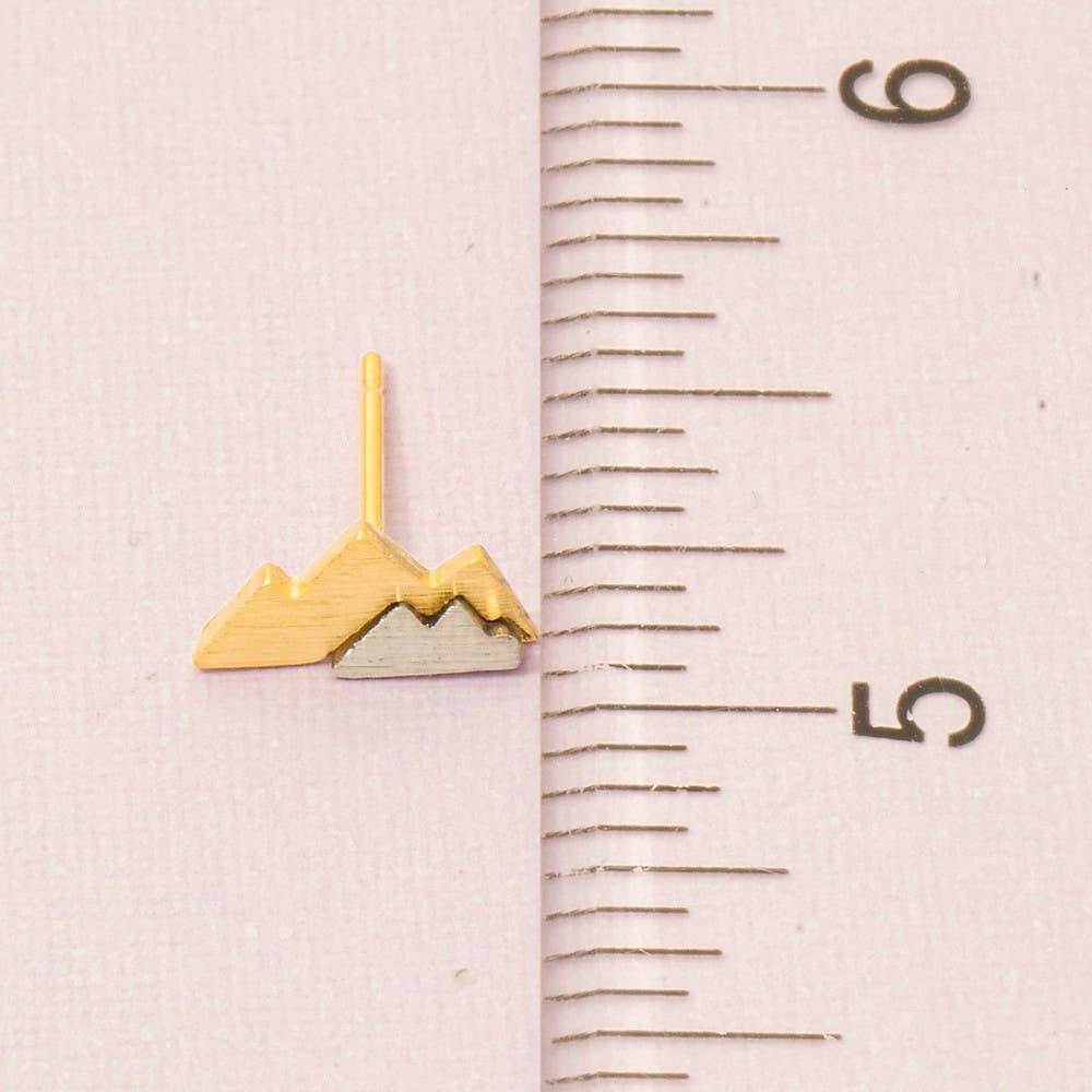 Two-Toned Mountain Stud Earrings