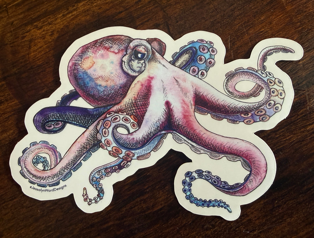 Alaska Octopus Sticker — Jessalyn Ward Designs