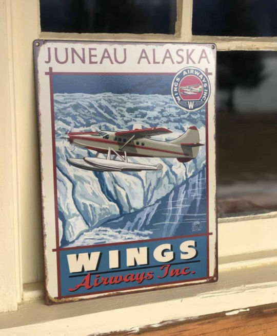 Flightseeing Metal Sign