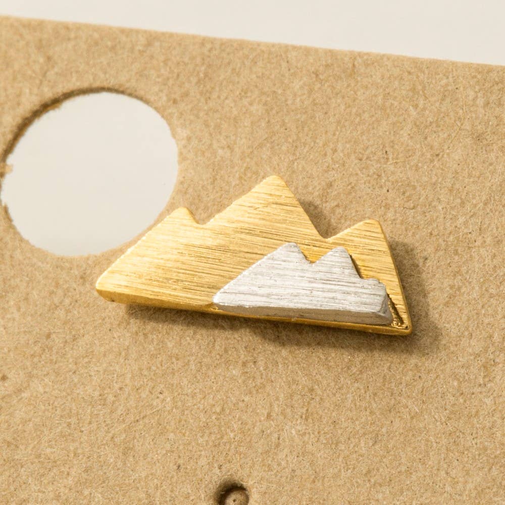 Two-Toned Mountain Stud Earrings