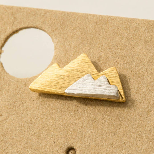 Two-Toned Mountain Stud Earrings