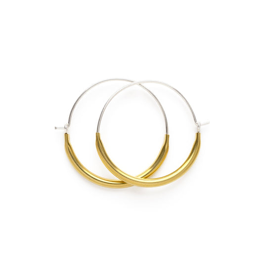 Brass Tube Hoop Earrings