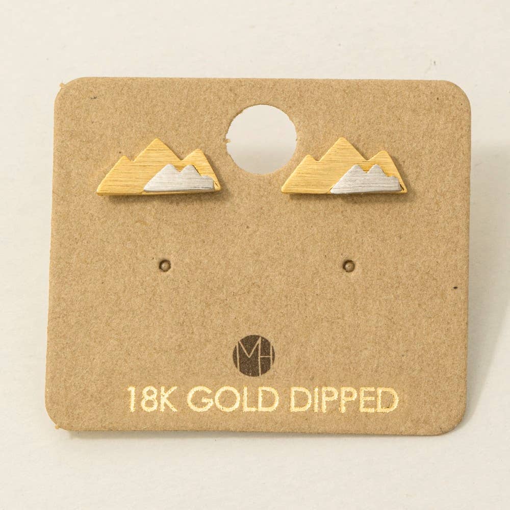 Two-Toned Mountain Stud Earrings