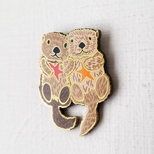 Sea Otters Enamel Needle Minder