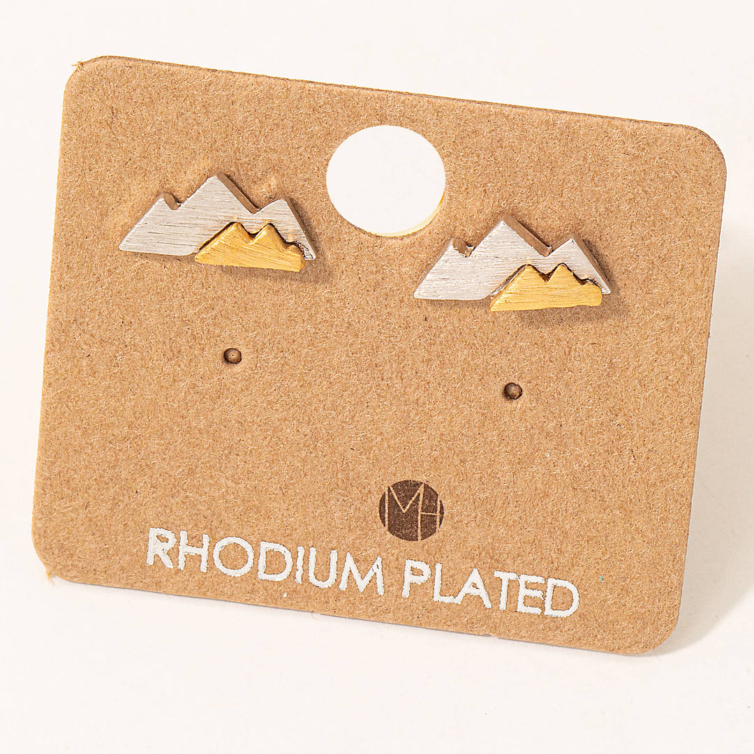 Two-Toned Mountain Stud Earrings