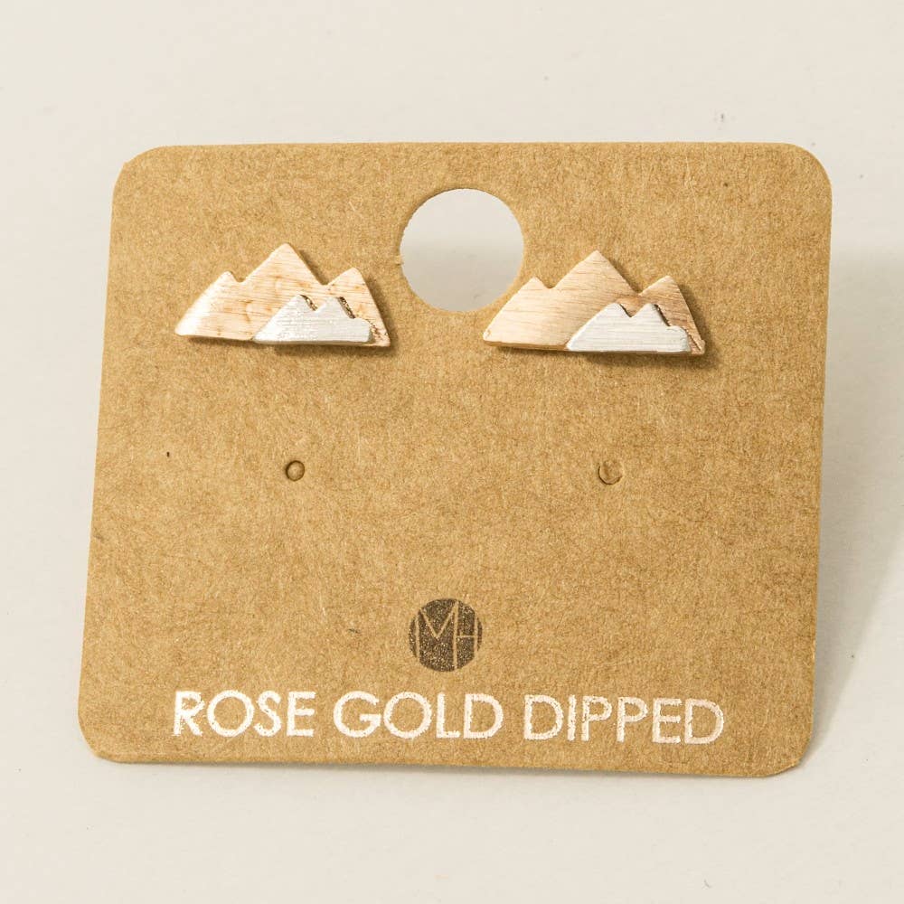 Two-Toned Mountain Stud Earrings
