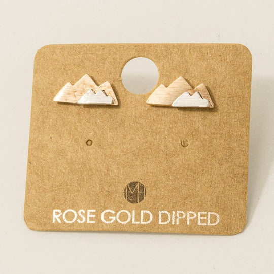 Two-Toned Mountain Stud Earrings