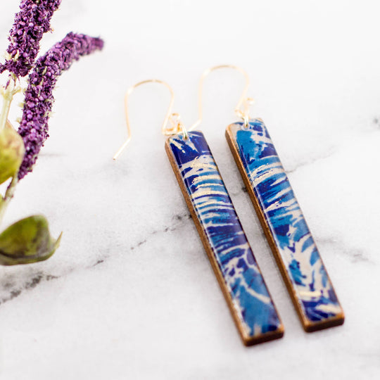 Teal + Royal Bar Earrings