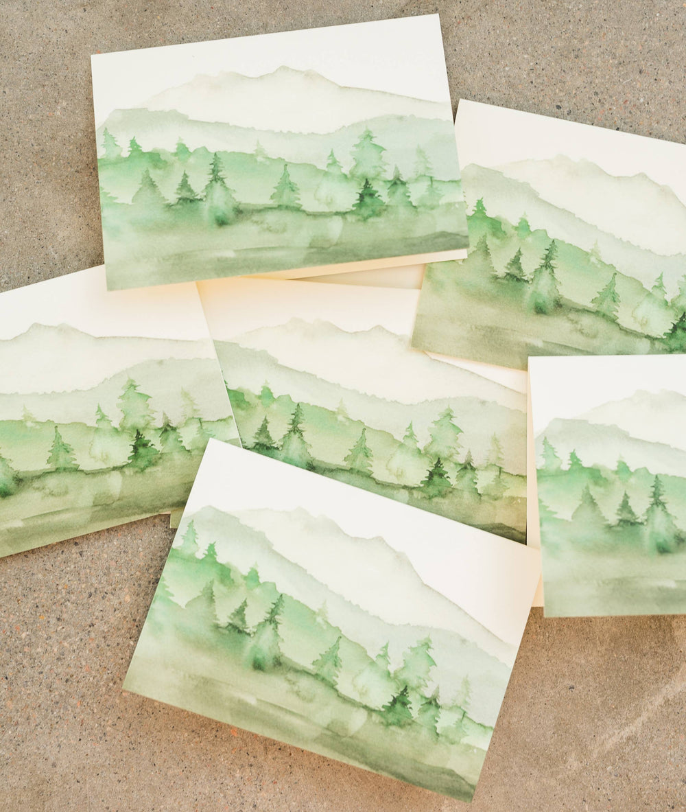 Green Mountains Greeting Cards (Set of 8)