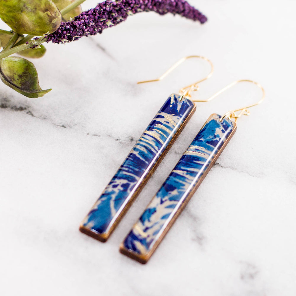 Teal + Royal Bar Earrings