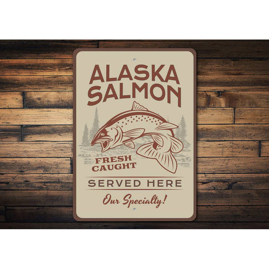 Alaska Salmon Metal Sign