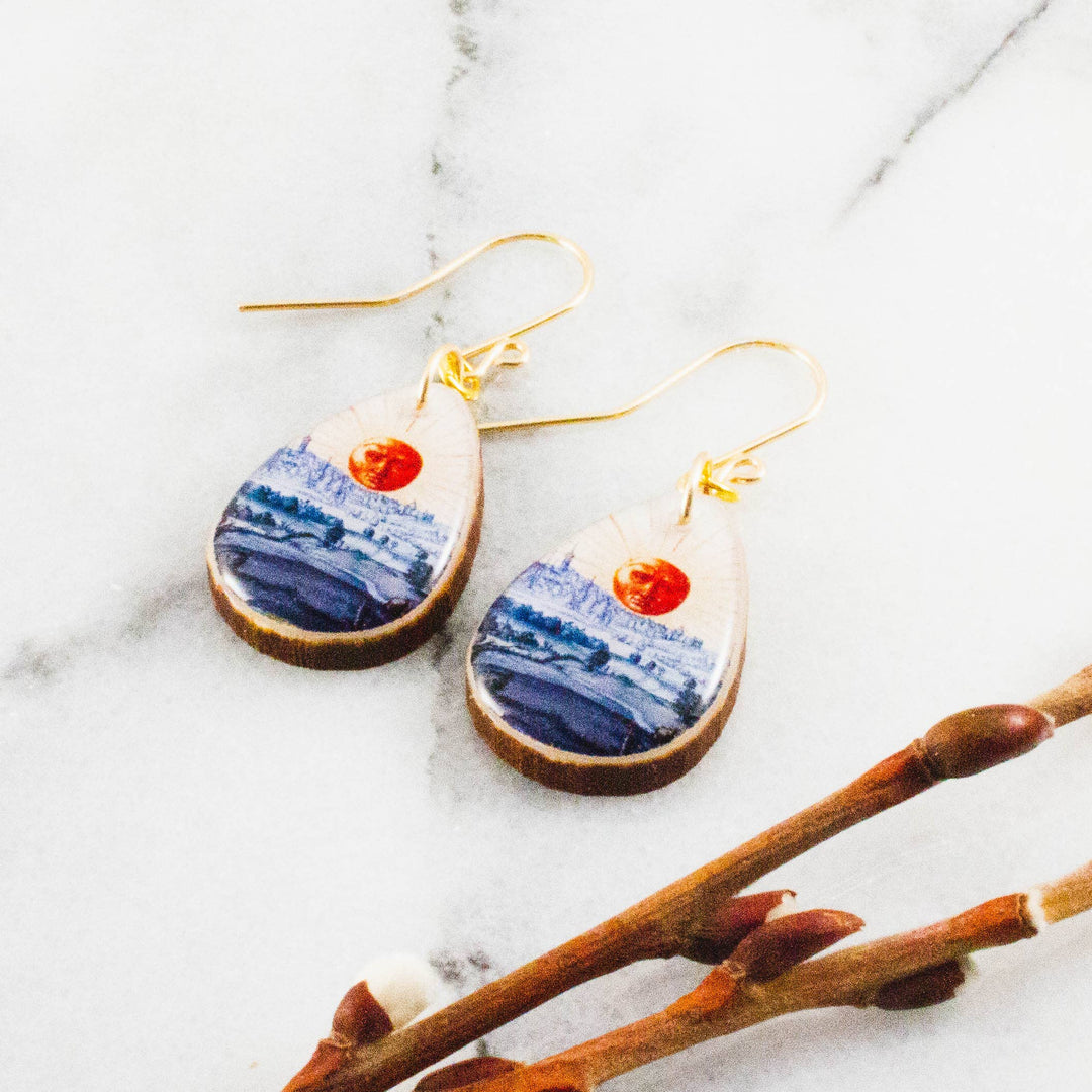 Petite Drop Sun Earrings