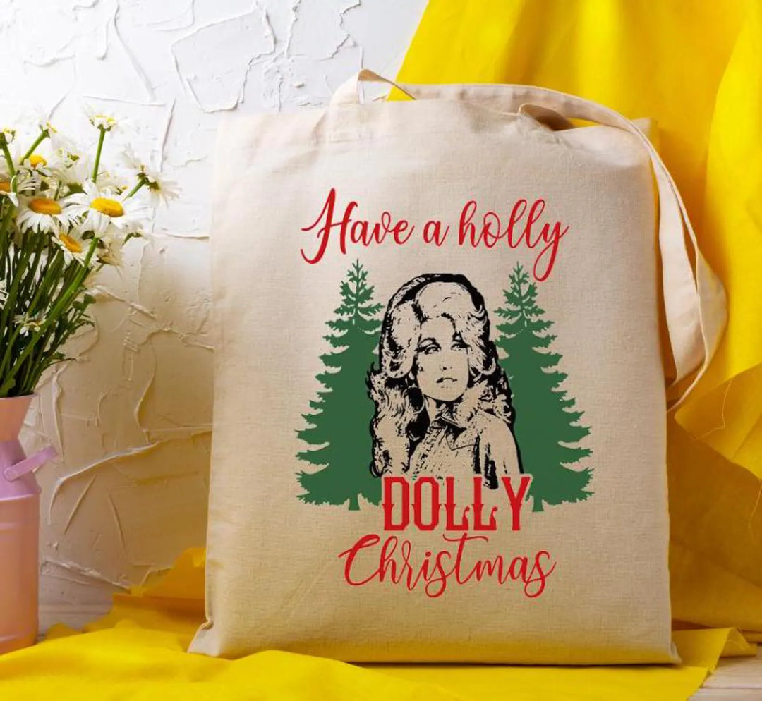Holly Dolly Christmas Tote